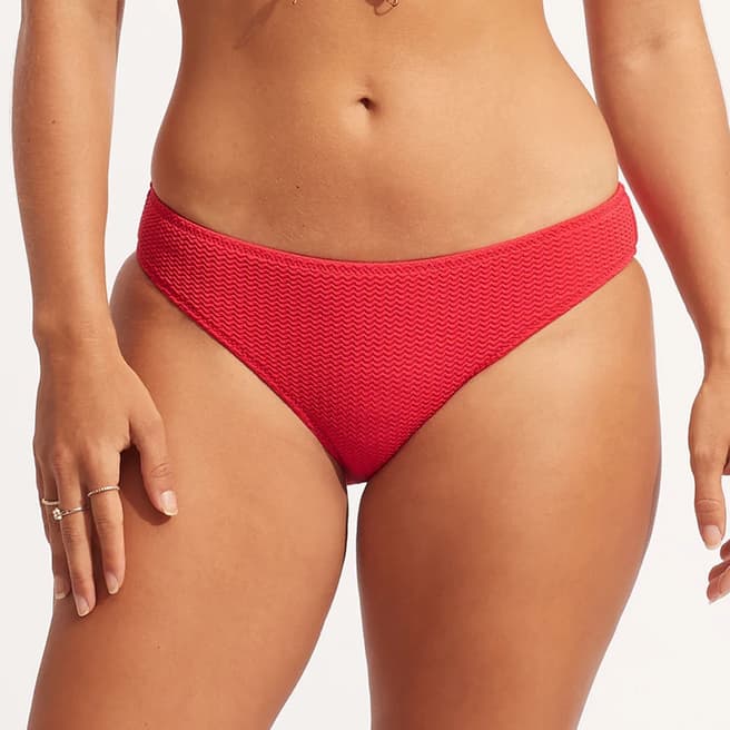 Seafolly Red Hipster Bikini Bottoms 