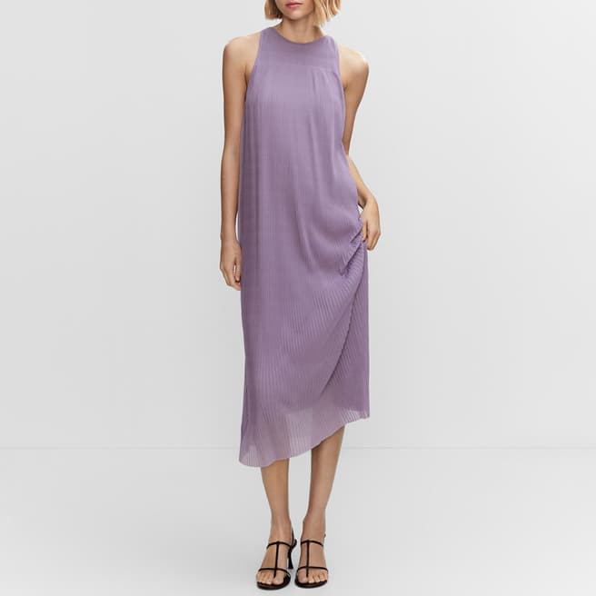 Mango Light/Pastel Purple Textured Shift Dress