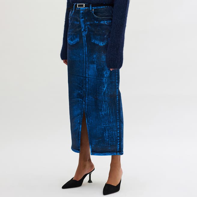 My Essential Wardrobe Blue Mettalic Aspen Skirt