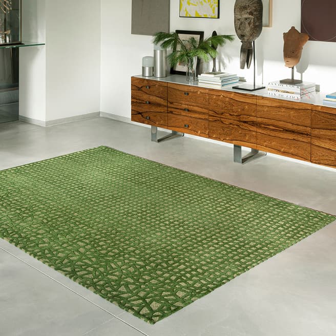 Louis De Poortere Structures Trammel Alta Green Rug 80x150cm