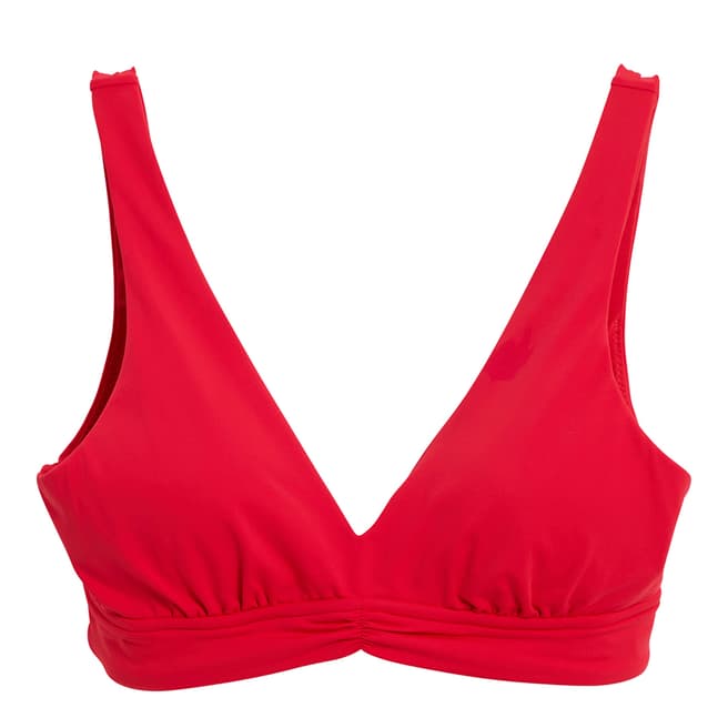 Seafolly Red V Neck Tank Bikini Top