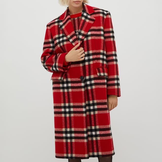 Max&Co. Red Checked Jolie Coat