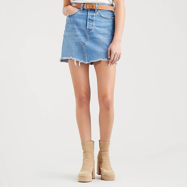 Levi's Blue Raw cut Denim Skirt