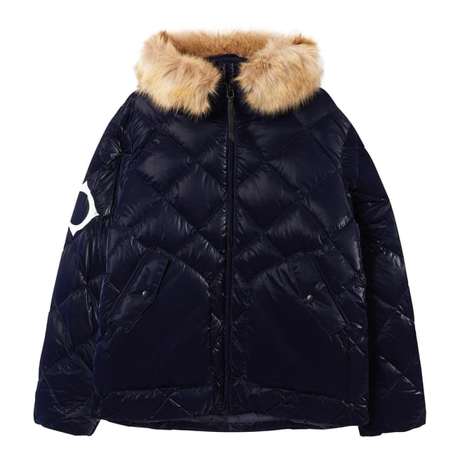 Ma Strum Navy Quilted Short Coat