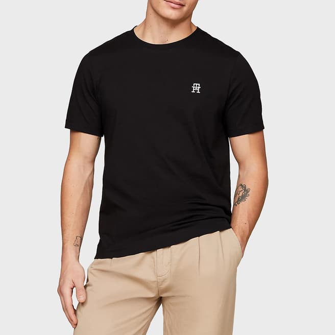 Tommy Hilfiger Black Small Logo Cotton T-shirt