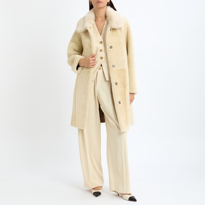 Max and Zac London Caramel Shearling Reversible Cocoon Coat