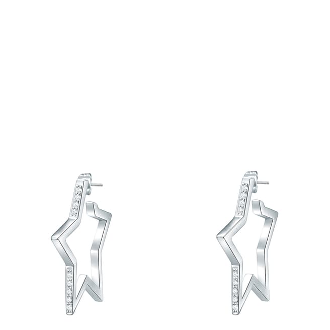 Saint Francis Crystals Silver Star Embellished Swarovski Crystal Elements Earrings