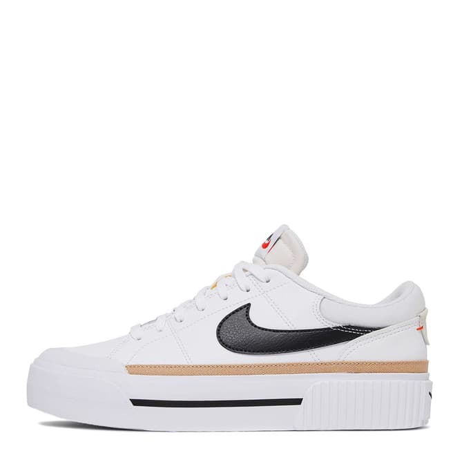 Nike Women's White/Black/Gold Nike Court Legacy Lift Trainers