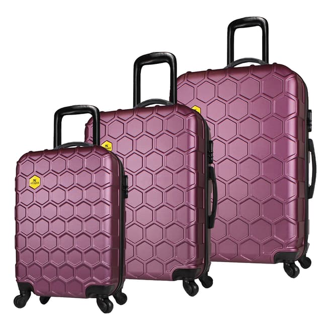 MyValice Fuchsia Set of Three Suitcases