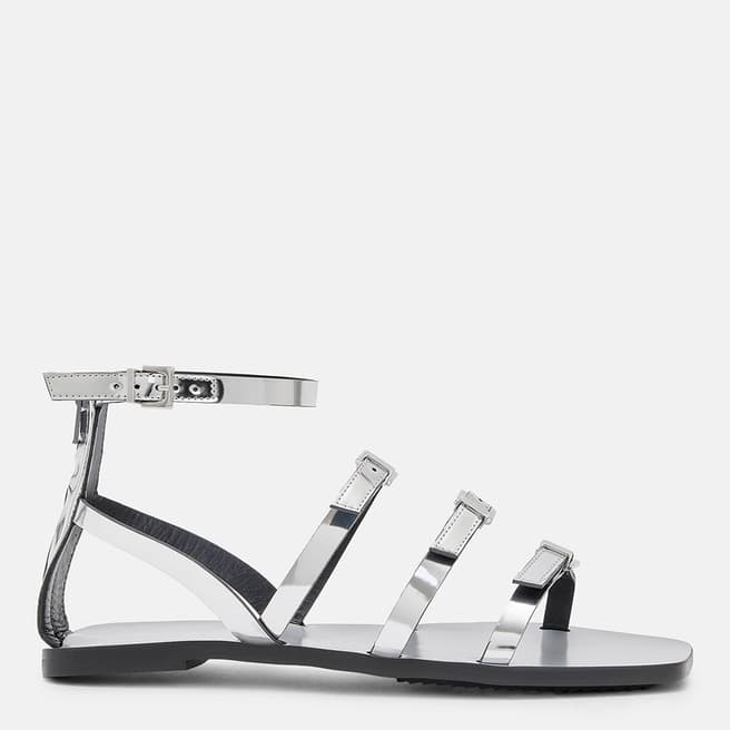 AllSaints Silver Lore Leather Sandals