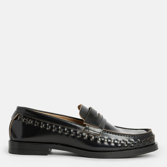 AllSaints Black Sofie Leather Loafers