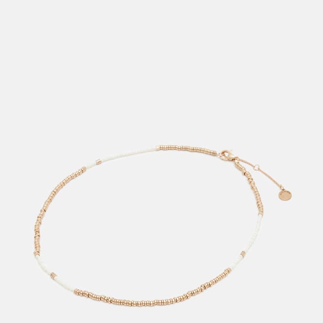 AllSaints Warm Brass Amelie Beaded Necklace