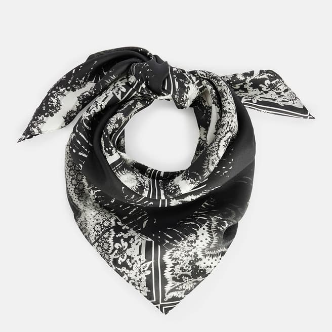 AllSaints Black Paloma Silk Bandana