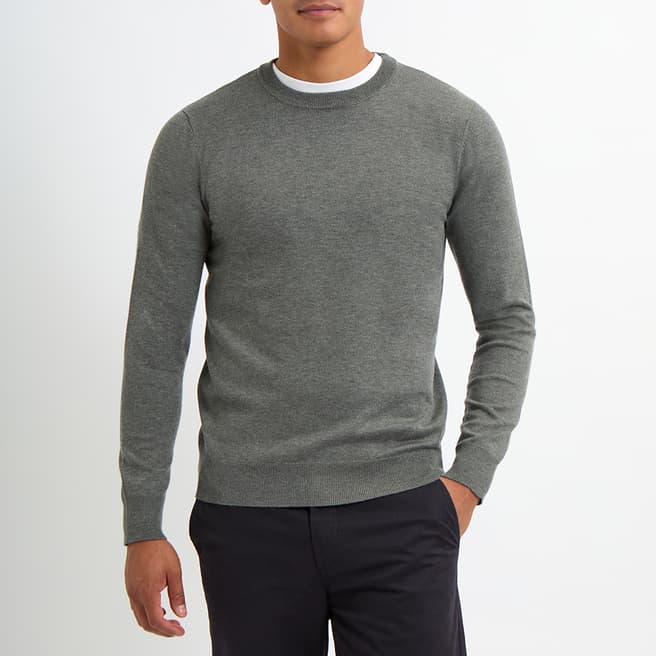 Gianni Feraud Grey Crew Neck Cashmere Blend Jumper