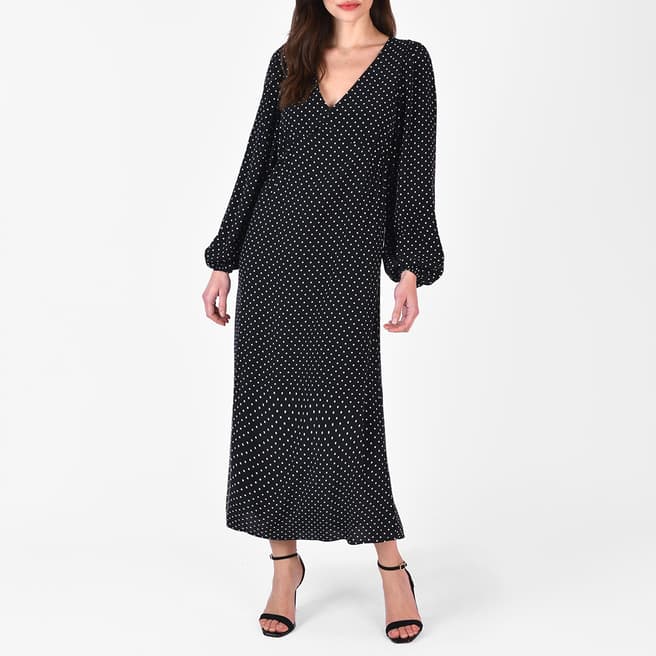 Ro & Zo Black Pin spot Amara Dress