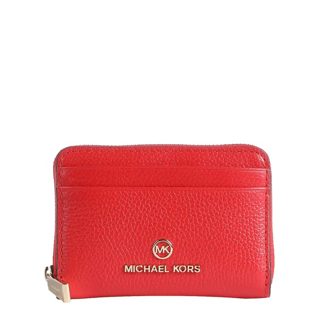 Michael Kors Lacquer Red Jet Set Charm Small Coin Card Case