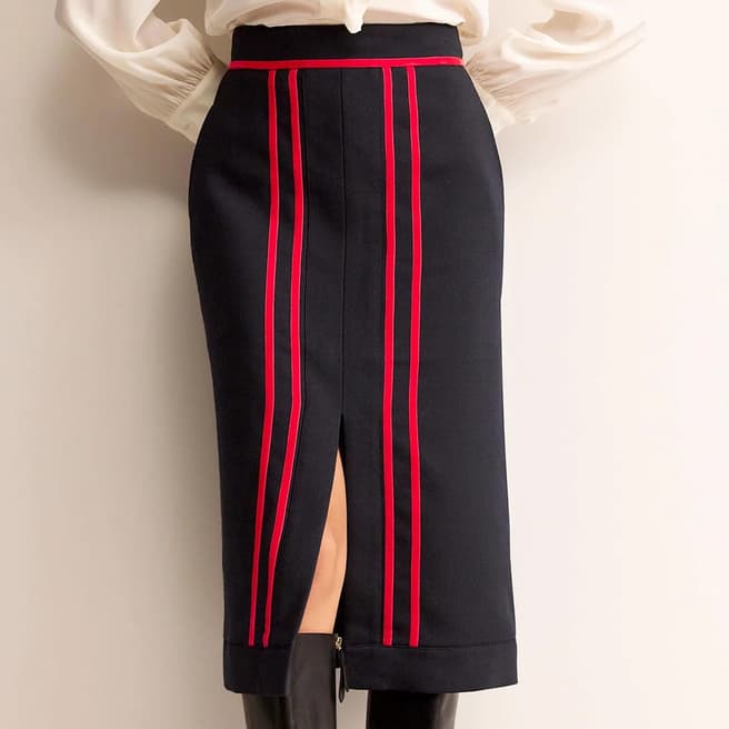 Boden Navy Cassandra Wool Blend Skirt