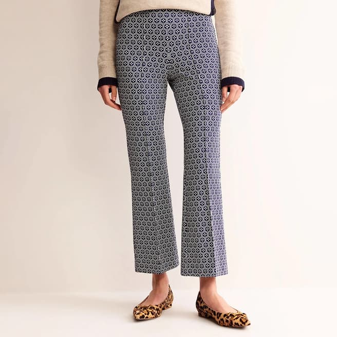 Boden Navy Ponte Kick Flare Trousers