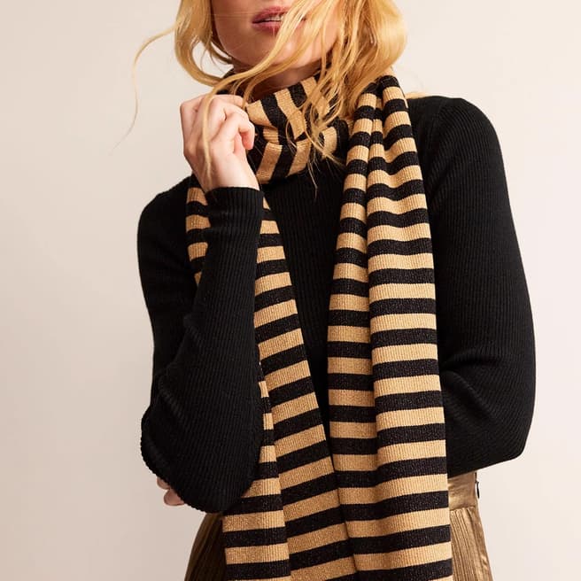 Boden Black/Gold Stripe Scarf