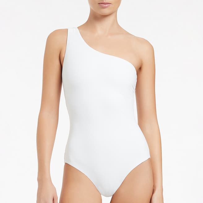 Jets White One Shoulder One Piece Swimsuit