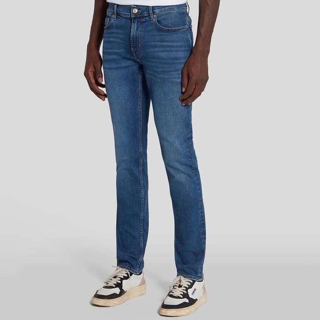 7 For All Mankind Mid Blue Stretch Jeans
