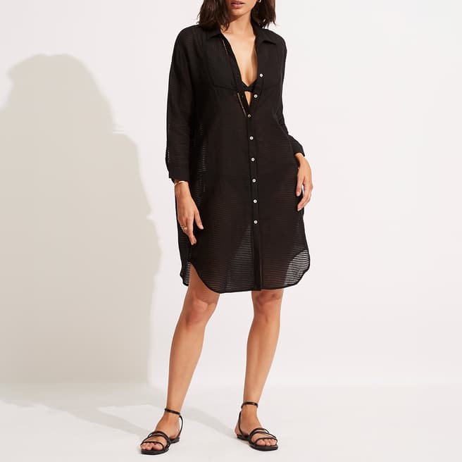 Seafolly Black Longshore Cover Up