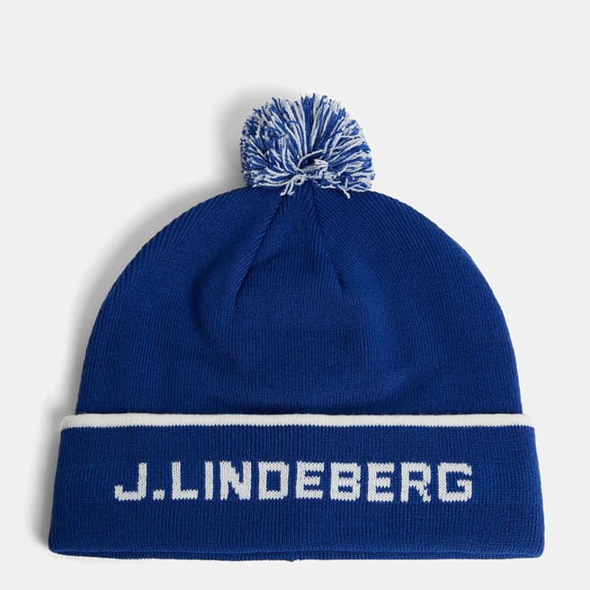 J.Lindeberg Blue Stripe Beanie