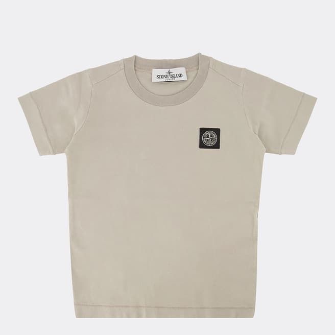 Stone Island Ecru Patch Logo Cotton Jersey T-Shirt