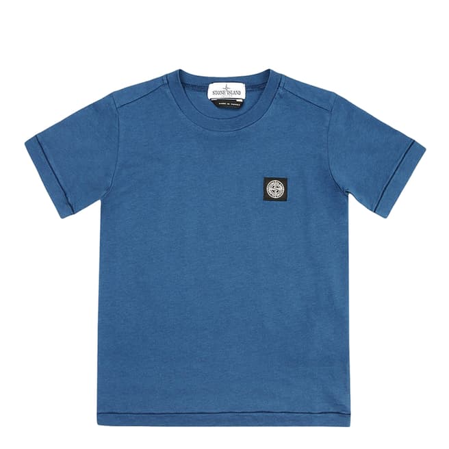 Stone Island Blue Patch Logo Cotton Jersey T-Shirt
