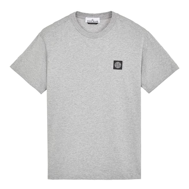 Stone Island Grey Patch Logo Cotton Jersey T-Shirt