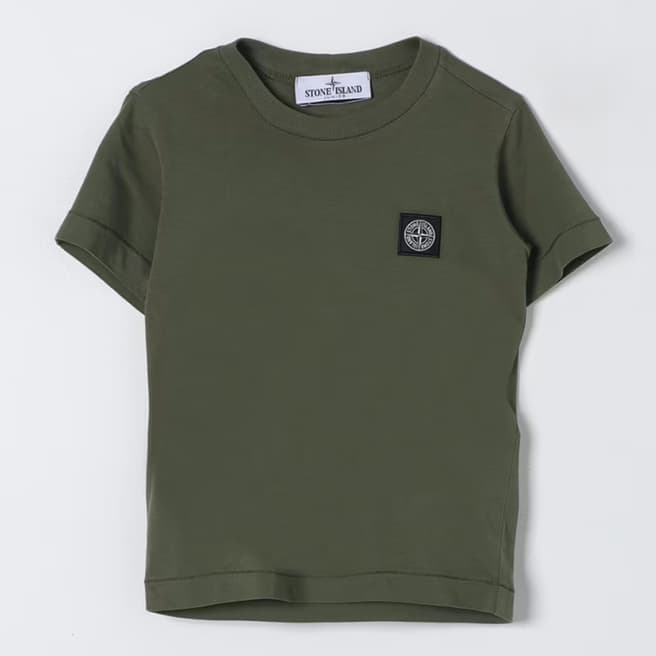 Stone Island Green Patch Logo Cotton Jersey T-Shirt