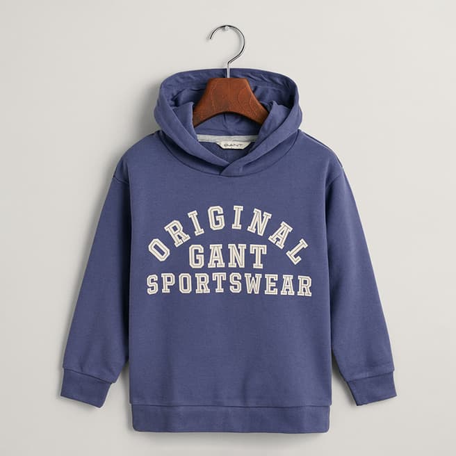 Gant Kids Blue Original Sportswear Cotton Blend Hoodie