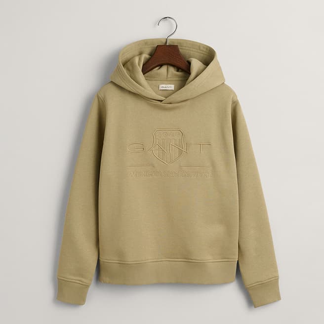 Gant Teen's Camel Tonal As Cotton Blend Hoodie