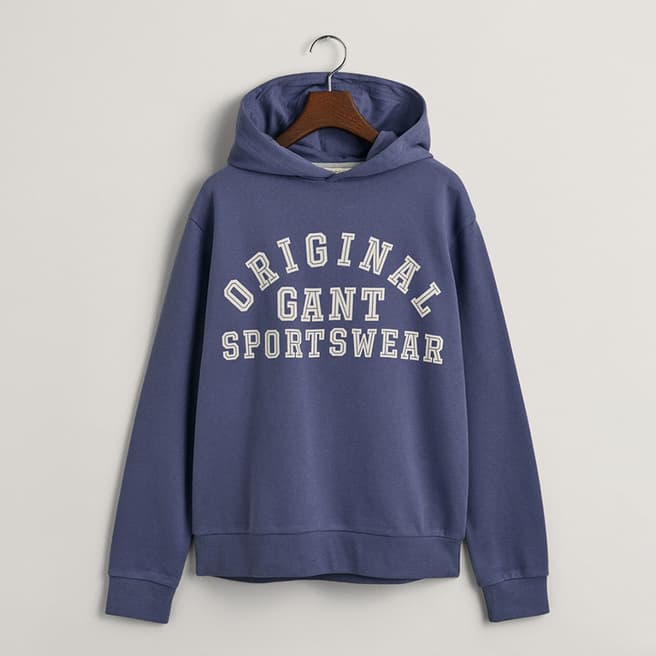 Gant Teen's Blue Original Cotton Blend Hoodie