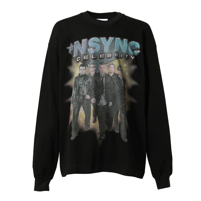 1989 Studio Black Nsync Celebrity Cotton Sweatshirt