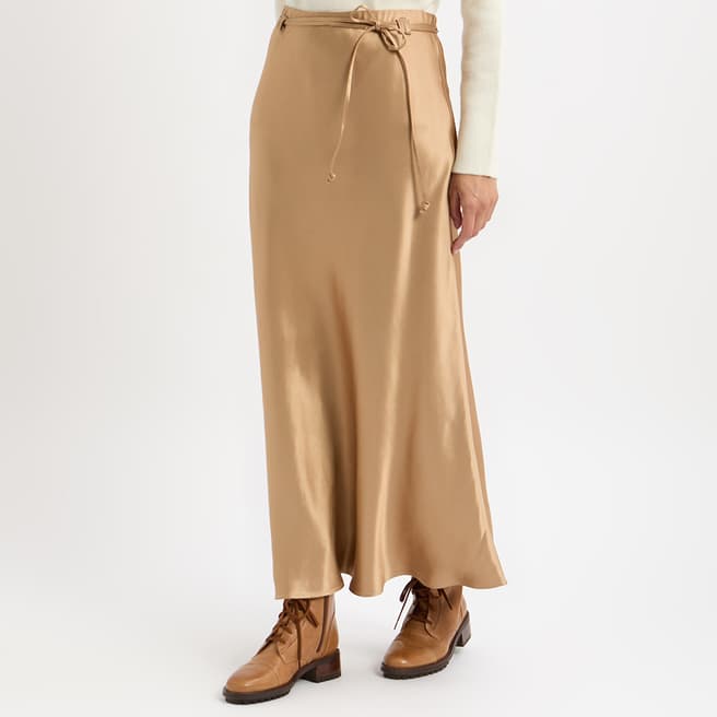 N°· Eleven Bone Satin Slip Skirt