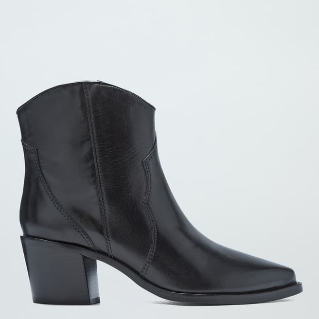 N°· Eleven Black Leather Ankle Boot