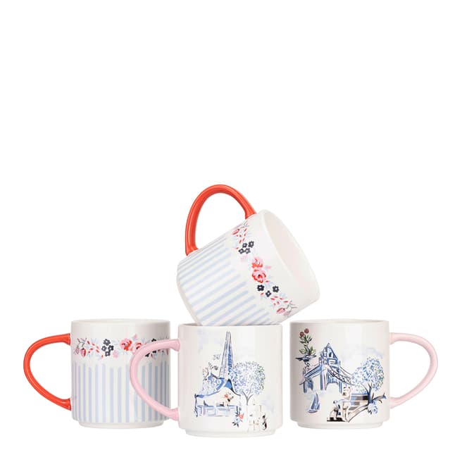 Cath Kidston Set of 4 London Stacking Mugs