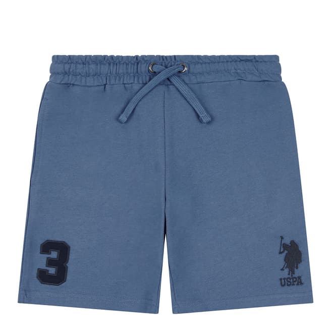 U.S. Polo Assn. Boy's Blue Drawstring Cotton Shorts