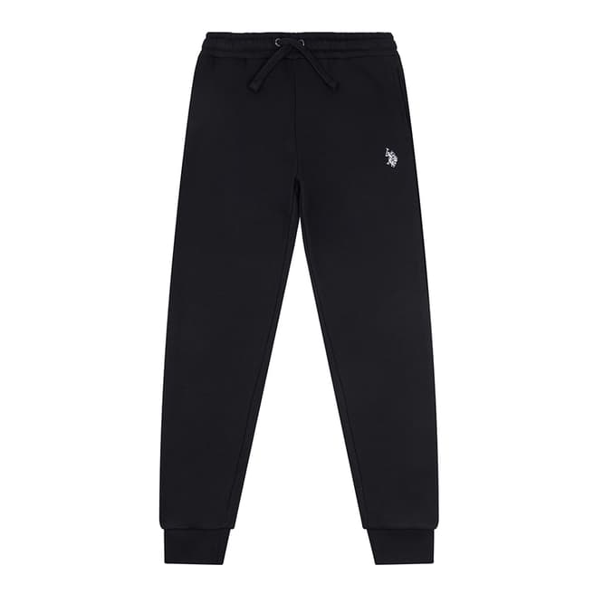 U.S. Polo Assn. Boy's Black Drawstring Cotton Joggers