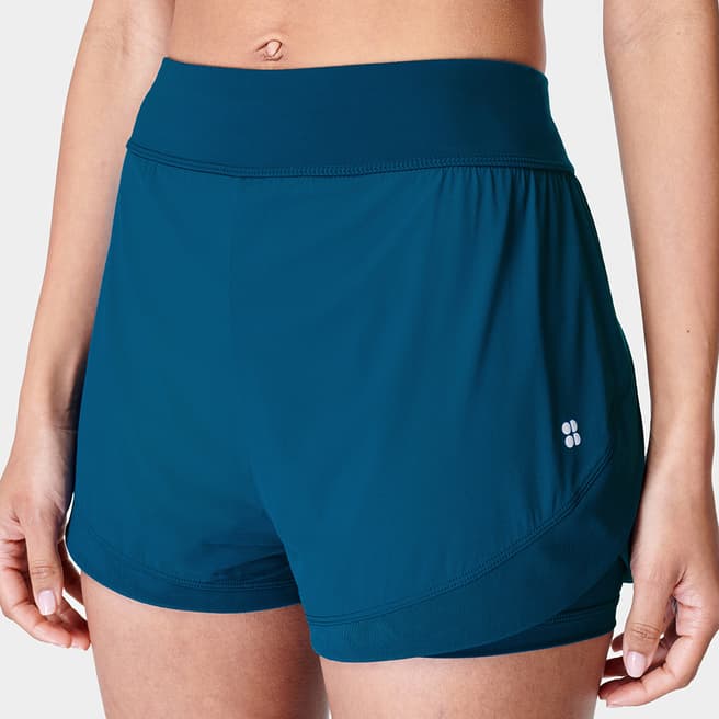 Sweaty Betty Blue Tempo Run Shorts