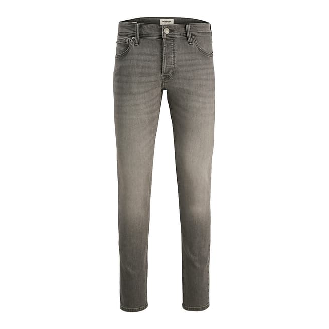 Jack & Jones Grey Denim Cotton Blend Jeans