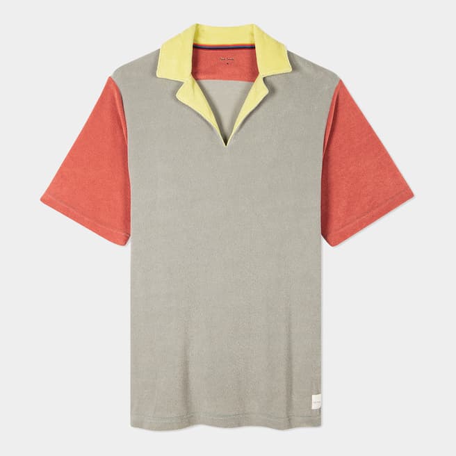 PAUL SMITH Grey Towelling Polo Shirt