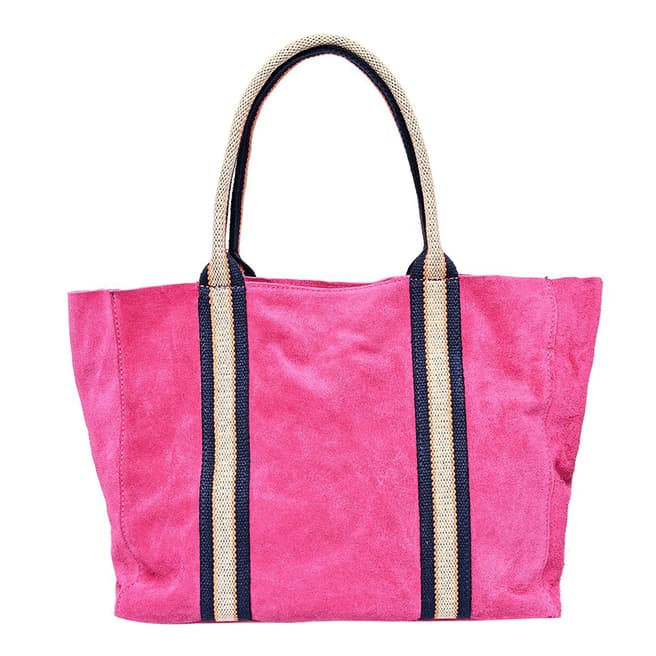 Isabella Rhea Pink Suede Top Handle Bag
