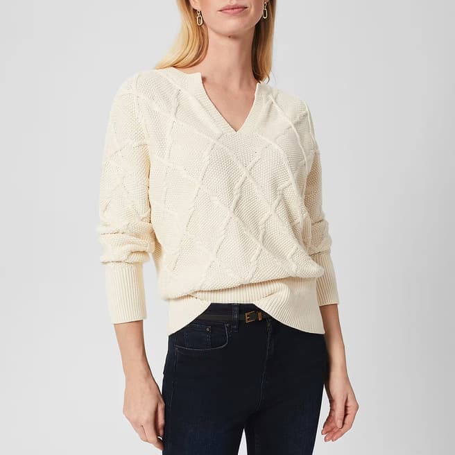 Hobbs London Cream Cianna Cotton Jumper