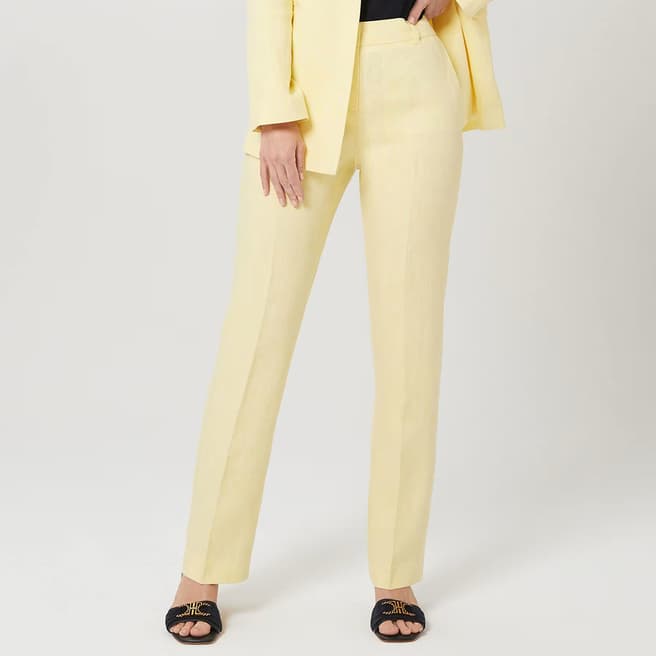 Hobbs London Yellow Asher Linen Trousers