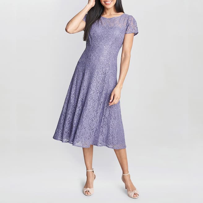 Gina Bacconi Lilac Genny Cap Sleeve Midi Length