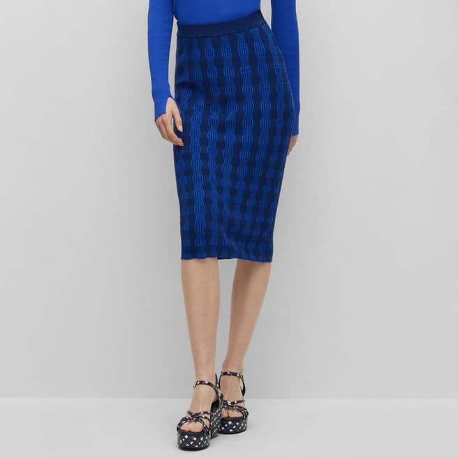 BOSS Blue Farkle Elasticated Midi Skirts