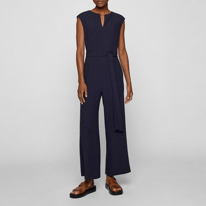 BOSS Navy Dimpa V-Neck Jumpsuit