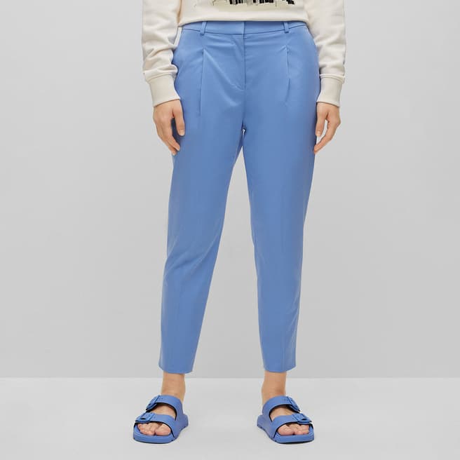 BOSS Blue Tetida Cropped Cotton Blend Trousers